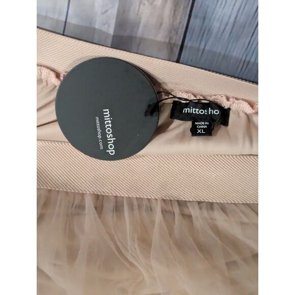NWT Mittoshop Blush Pink Pleated Tulle Skirt Size XL - Picture 4 of 5
